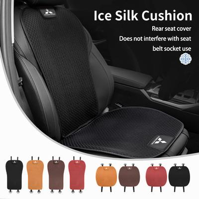 Car Logo Seat Cover Ice Silk Protector Mat Pad Comfortable Auto Accessories For Lancer ASX Pajero Mirage Attrage