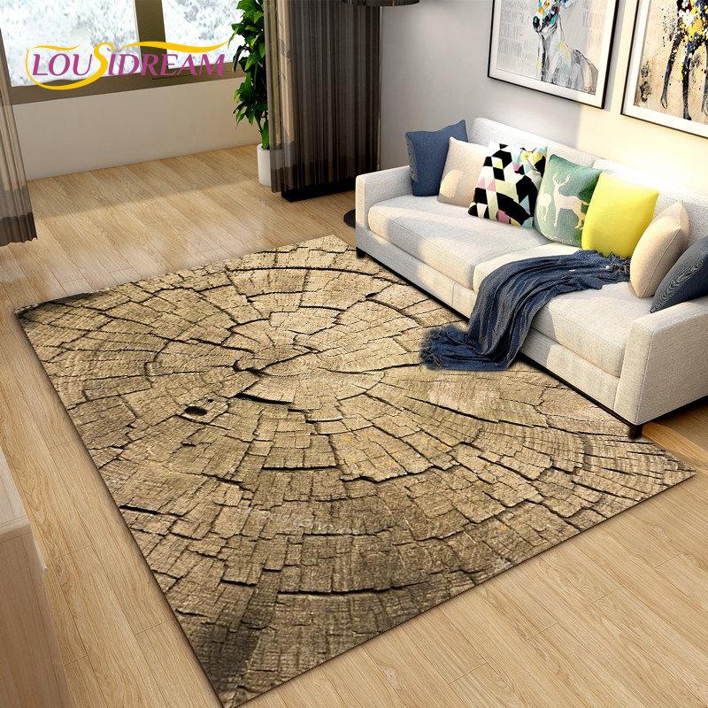 3D Wood Grain Area Rug,Carpet Rug for Living Bedroom Sofa Doormat Decoration,Kitchen Hallway Balcony Kid Play Non-slip Floor Mat
