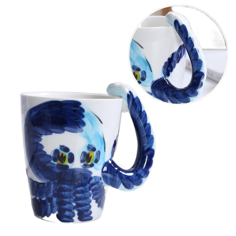 3D Animal Shape Handle Animal Shape Ceramic Cup Hand Painted Animals Mug  Living Room