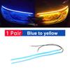 2pcs LED DRL Car Daytime Running Light Flexible Waterproof Strip Auto Headlights White Turn Signal Yellow Brake Flow Lights 12V