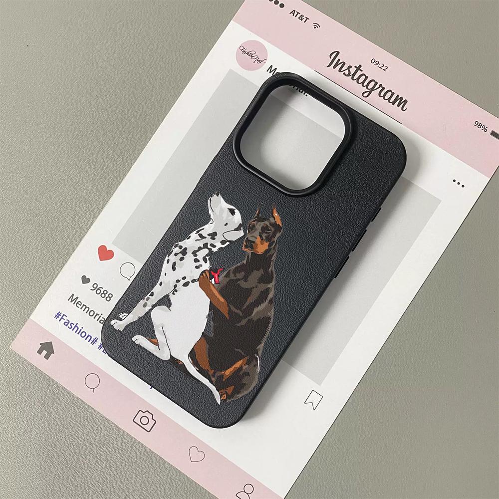 

Dalmatian Doberman Dog Phone Case for iPhone 17 16 15 14 13 12 11 Pro Max Cute Pet Lover Mint Green Soft Protective Cover Coque For iPhone 11 Pro