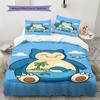 3Pcs Snorlax Bedding Set Kawaii Pokemon Printed Duvet Cover Soft Comfortable Bedroom Decoration