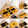 Wolverhampton Wanderers FC WFC Letter Grid Wolf Wapen Print Deurmat Wolverhampton Voetbalclub Entree Vloermat Voetbalfan Huisdecoratie Mat