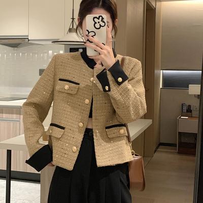 Giacca Corta Stile Francese Primavera Autunno Donna Moda Vestibilità Ampia Casual Capispalla