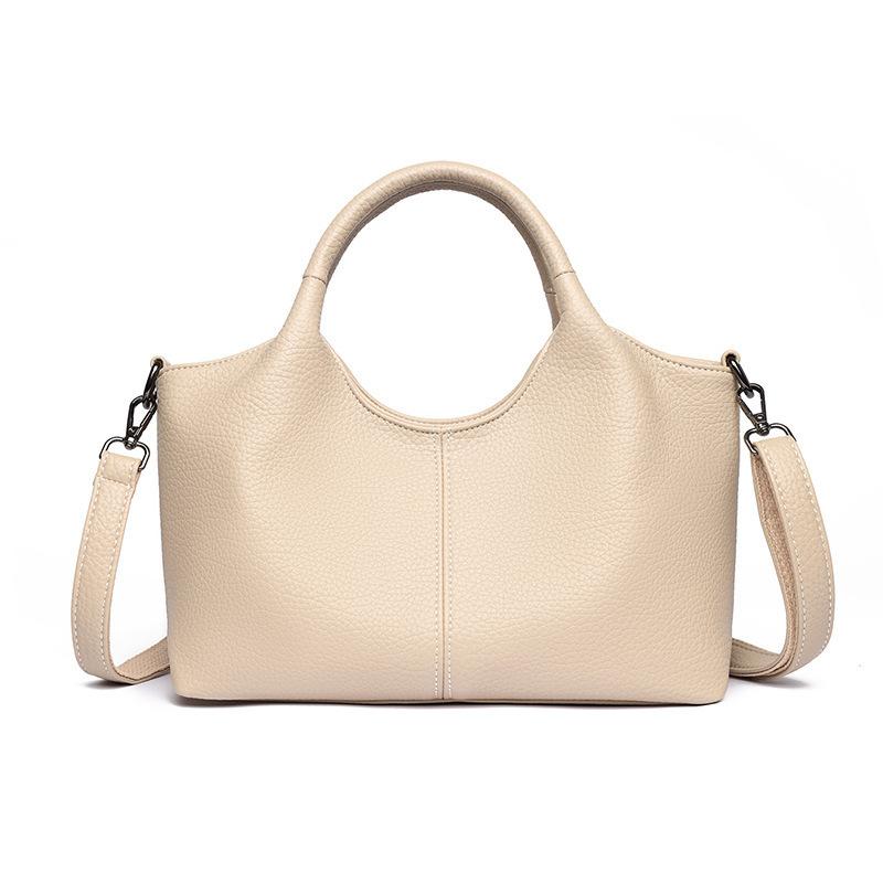 Textured soft leather women's handbag 2026 new light commuting large capacity shoulder messenger bag