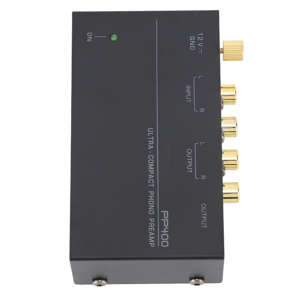 PP400 Phono Preamp Ultra Compact Phono Turntable Preamp Preamplifier for Record Player 100‑240V US Plug