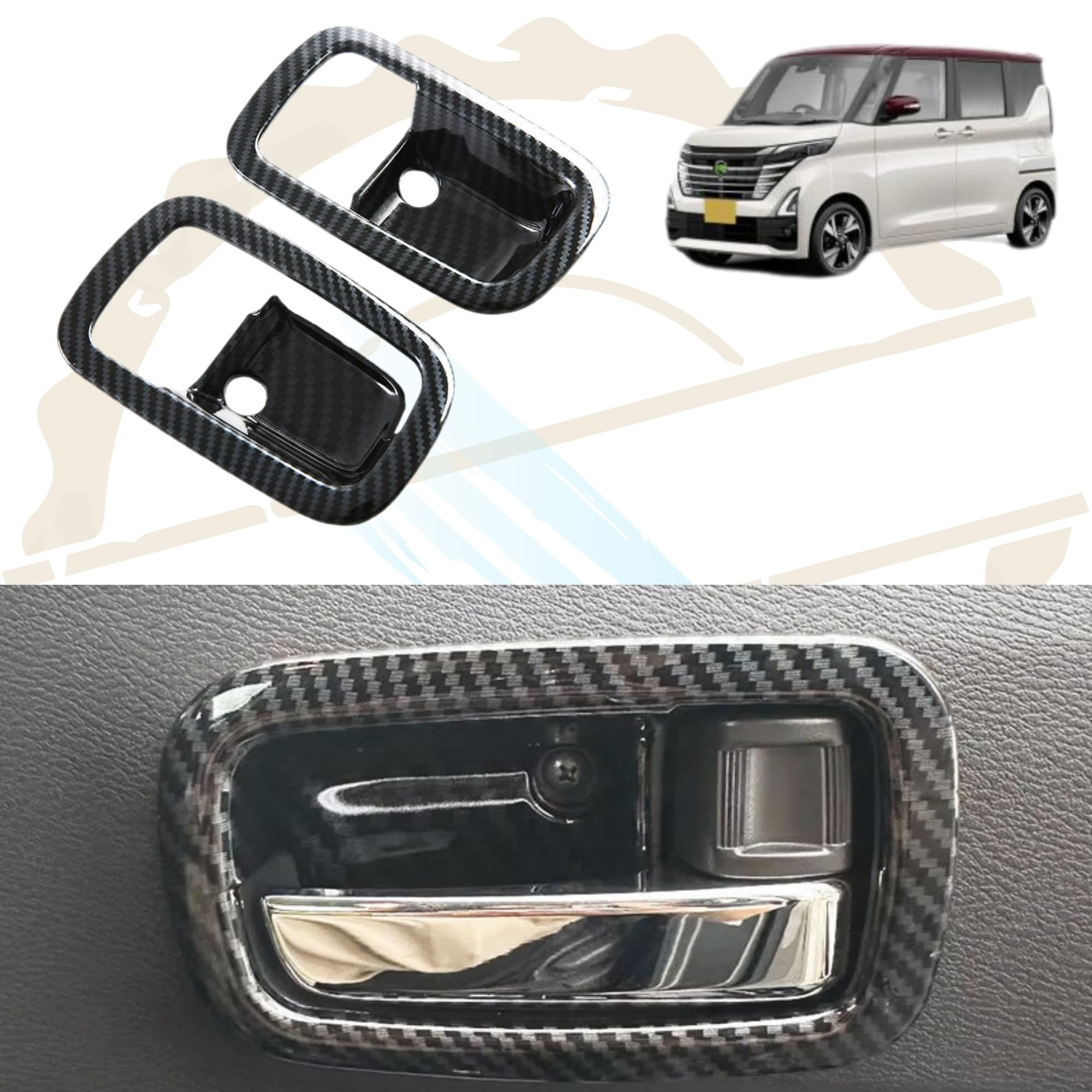 

DodoxDIY Compatible with New Roox 40 Series Custom Accessory Door Handle Covers and Dedicated Interior Carbon Fiber Look Parts Protectors, Parts,