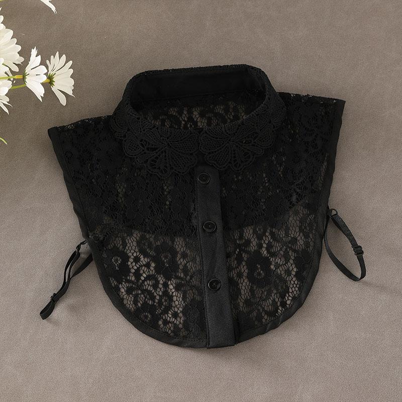 New Fake Collar Shirt Women White Lapel Ruffles Stand False Collar Woman Girls Detachable Collar Lace Removable Half Shirt