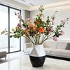Artificial Rose Flower Branch Realistic Faux Silk Rose with Stem And Leaves for Wedding Bouquet Floral Arrangement Home Office Party Decoration