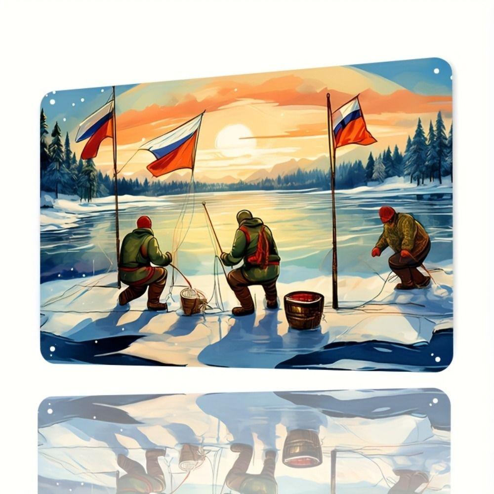 Metal Sign Winter Forest Landscape Wall Decor 20x30 cm