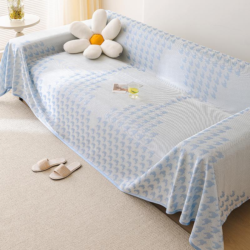Cool Ice Silk Sofa Cover Towel Full Covered Cover Blanket Summer Sofa Cushion Summer Simple Design Modern Summer Mat Cushion