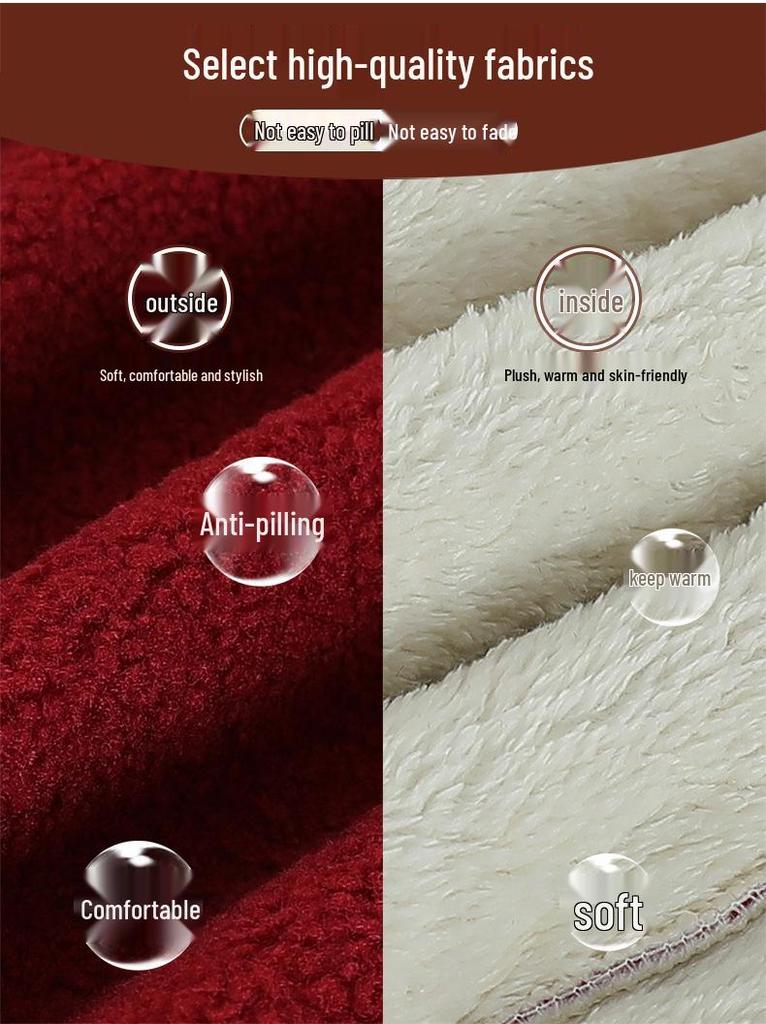 2025 Winter Stylish Versatile Hooded Lambswool Jacket – Warm, Loose-Fitting Cotton Coat