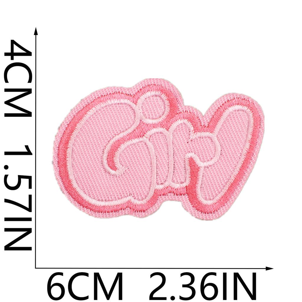 Pink Love Letter Embroidery Cloth Sticker Cartoon Sunflower Patch Sticker Bag Decoration Blue Smiley Face Embroidery Label