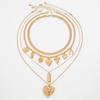 Starfish Shell Multilayer Necklace Heart Pendant Clavicle Chain Women Bohemia Style Necklace  Girls