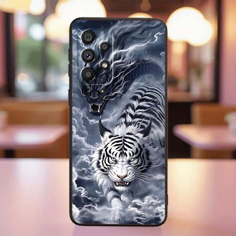 Anime Dragon Design Phone Case For Samsung A41 A35 A34 A33 A32 A25 A24 A23 A21s A06 A05 A04 A03 Note 10 20 Ultra 5G Black