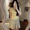 No Price Reduction #sweet Wind Short-sleeved T-shirt Women's Summer New Design Slim-fitting and Thin Top