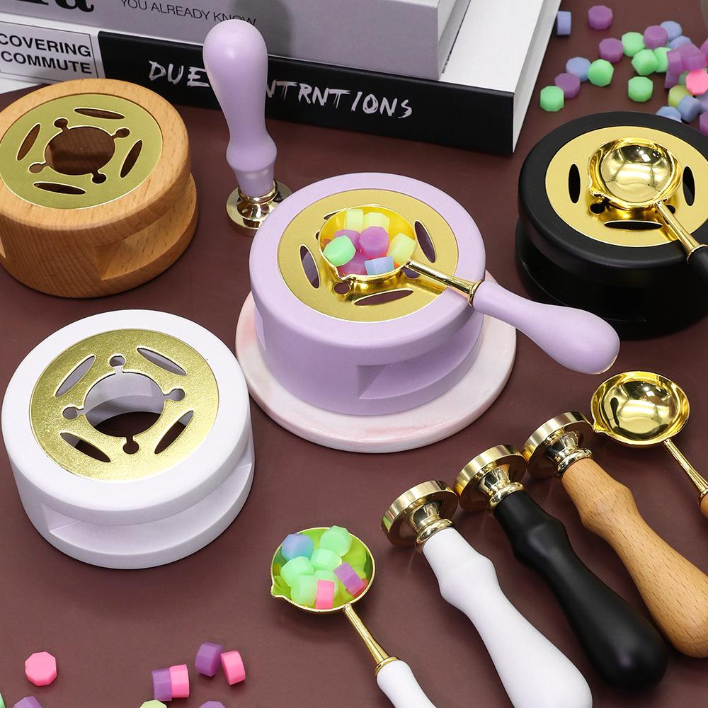Creative Retro Wax Seal Stamp Set with Melting Furnace and Spoon for Students