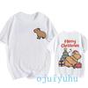Fashion Capybara T Shirt Men/women EU Szie T-shirt Funny Capibara Harajuku Tees Tops Cartoon Mange Y2k 90s Grunge Tshirt Clothes