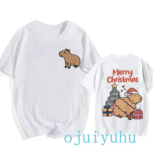 Fashion Capybara T Shirt Men/women EU Szie T-shirt Funny Capibara Harajuku Tees Tops Cartoon Mange Y2k 90s Grunge Tshirt Clothes