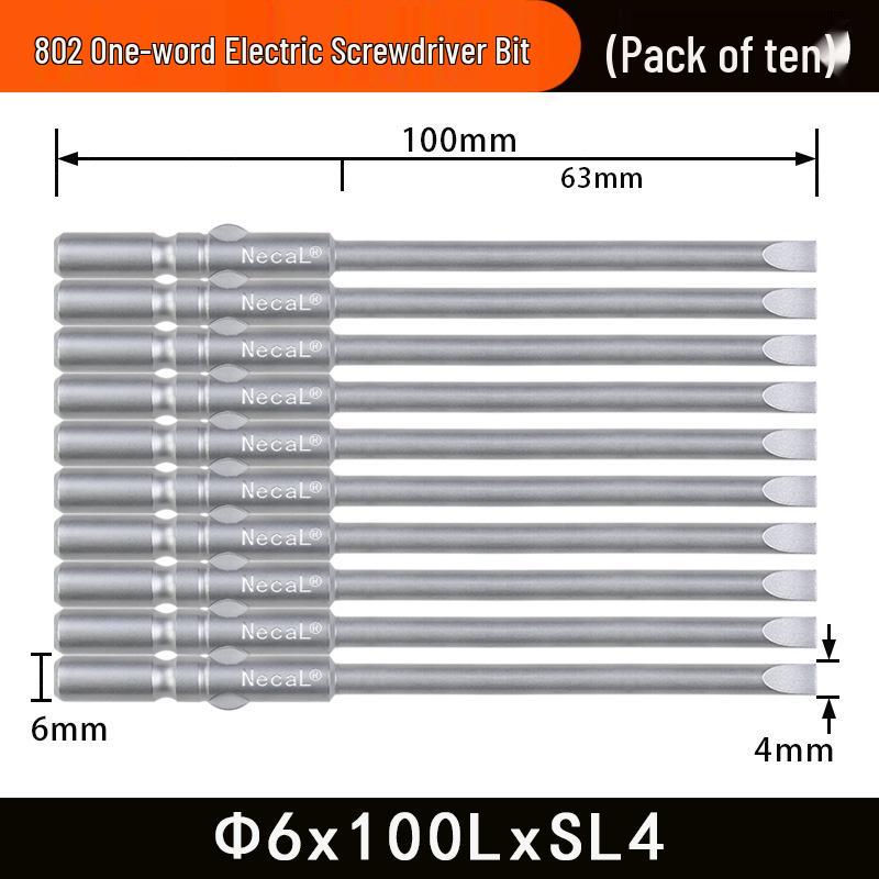 Nigao S2 6MM Round Shank Magnetized Slotted Electric Screwdriver Bit 802