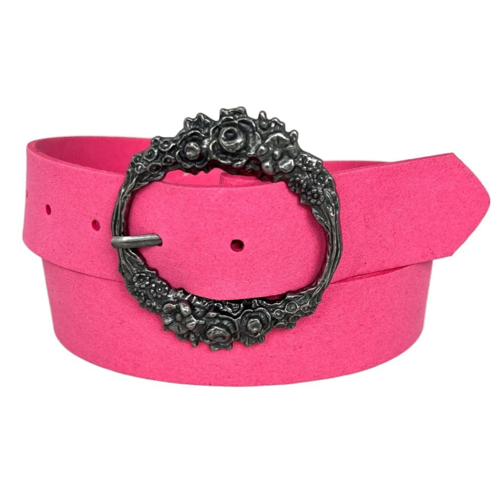 

Богемный ремень из искусственной кожи с цветком, джинсовый пояс, мягкий ремень из микрофибры, Spice Girl ярко-розовый/красный