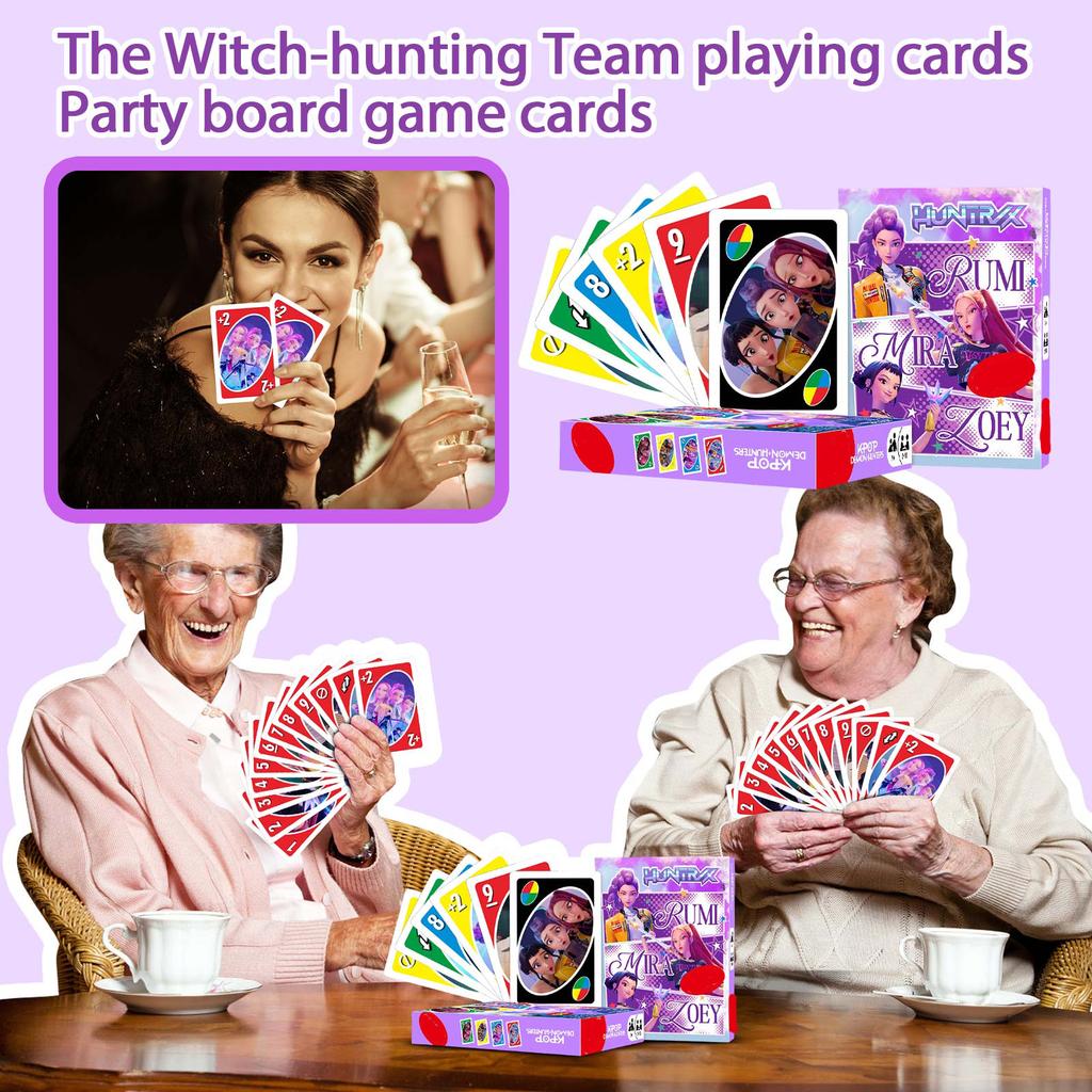 112 Uno Cards 8 Lomo Cards Tabletop Game Card Set Kpop Demon Hunters Poker Card Punishment Card Game Party Board Game Prop Party