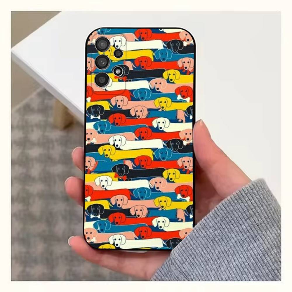 D-Dachshund S-Sausage Dog Case For Samsung S23,S25,S20,S10,S9,S21,S24,S22,Ultra,FE,Plus,Lite,Soft Silicone Black