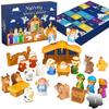24 Days Nativity Advent Countdown Calendar 2025 Christmas Story Nativity Playset Christian Religious Advent Calendar For Kids