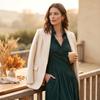 Women's Color Elegant Long Maxi Dress for Commute and Casual Everyday Wear