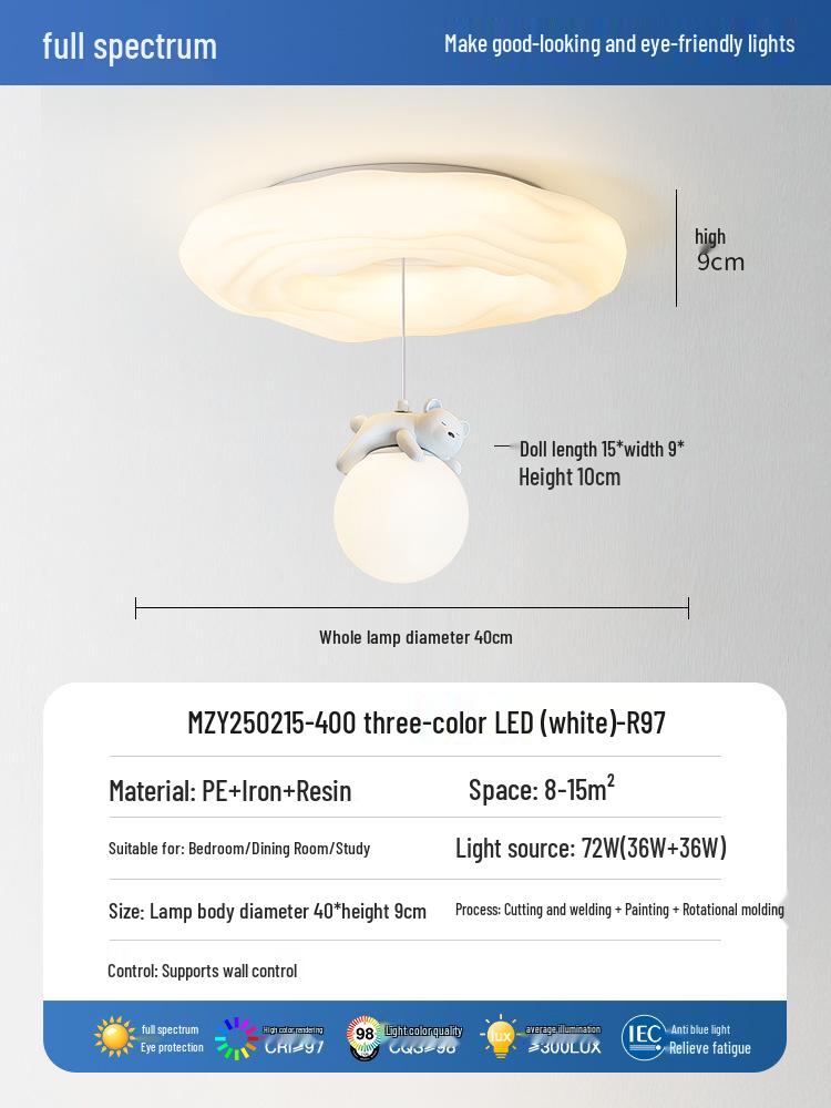 Pumpkin Bear Ceiling Lamp for Children's Bedroom