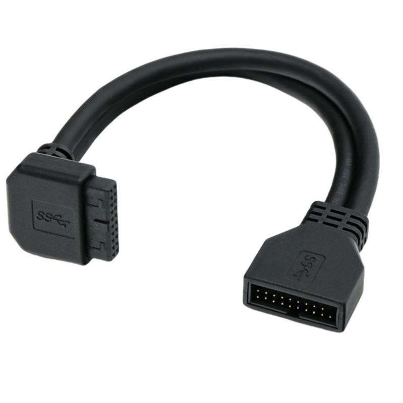 19Pin 20Pin USB3.0 Right Angled Adapter Cable Fast Speed Data Transfer Flexible PVC Shielding For Computer Motherboards