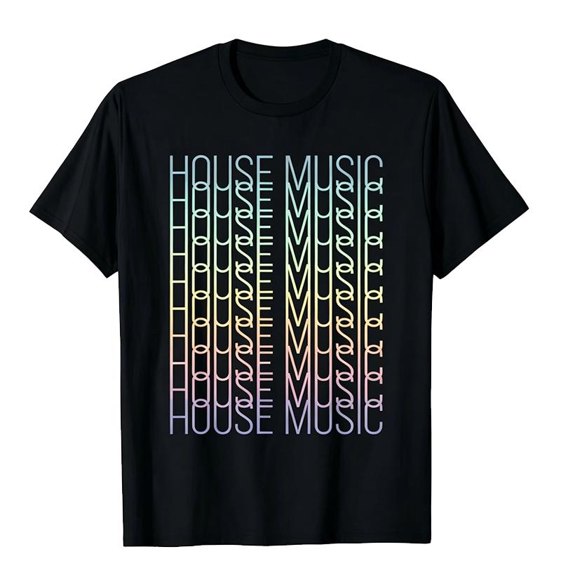 Deep House Music Art - Minimalist Design for DJ, Raver EDM T-Shirt Custom Printed Graphic T Shirts Vintage T Shirt Camisas