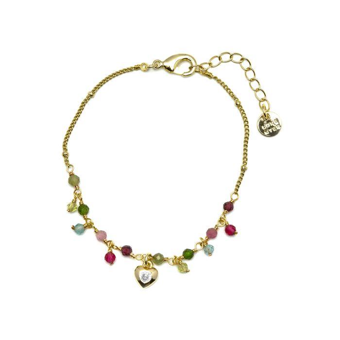 Bracelet - Wyrm - Modèle En Cristal Violet - Finition or Jaune 18K - Longueur 16,5 Cm - Extension 3,5 Cm