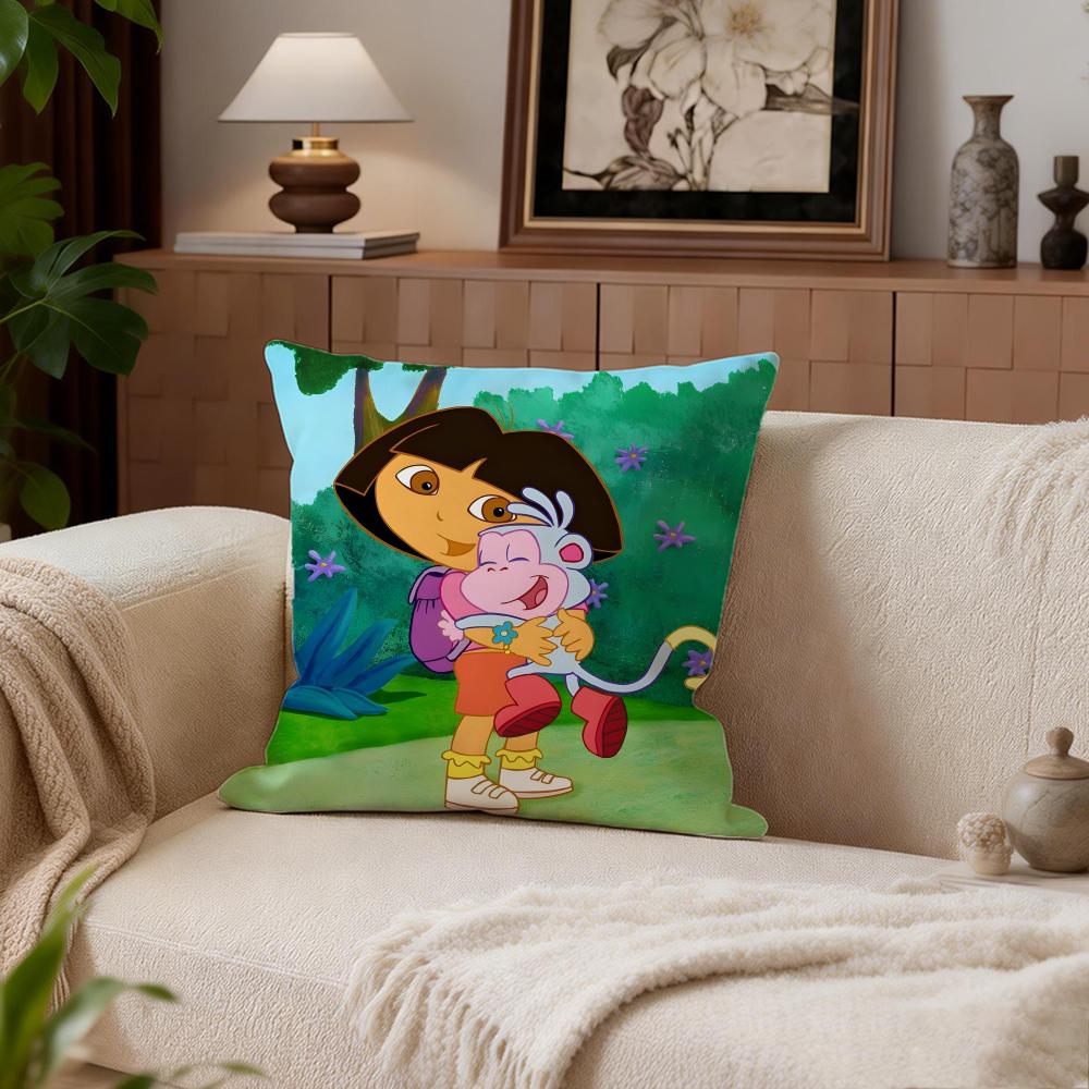 Kids Dora the Explorer Cushion Cover Cushion Cover Set 4Pcs 50x50 45x45 40x40 Pillowcase Decorative Sofa Home Decor