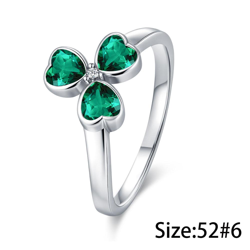 St Patricks Day Lucky Shamrocks Charm Bracelet S925 Silver Clover Jewelry Set with Love Ring DIY Fashion