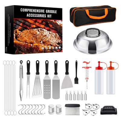 Outdoor Grill BBQ Edelstahl Werkzeugset Grillspatel Kochspatel Plattenkombination Grillwerkzeuge