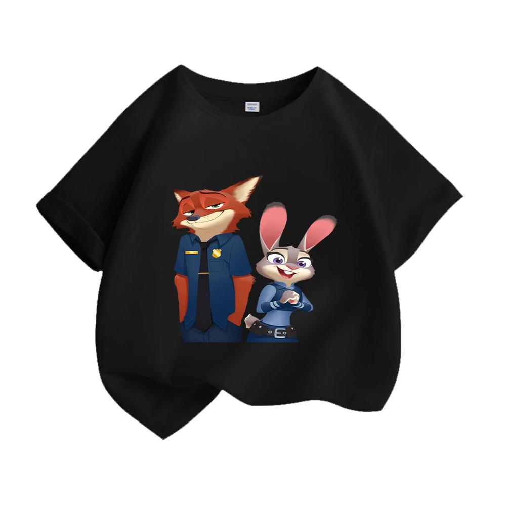 Crazy Animal City Kids T Shirt Cartoon Rabbit Fox Printed Toddler Boys Girls Short Sleeve Cotton Casual Summer Fashion Top Tees