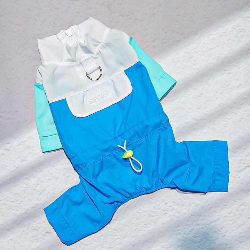 

Ветрозащитная одежда для домашних питомцев собак, кошек, кошек на весну и лето, товары для собак, одежда на четырех лапах, бишоны фризе, маленькие собаки M зелёный/синий