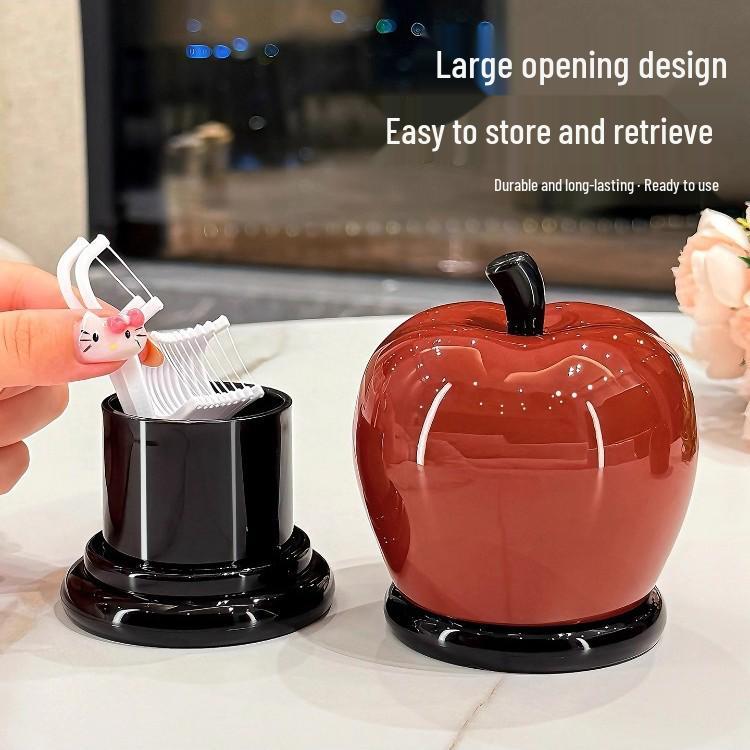 High-End Cute Apple Pear Toothpick & Cotton Swab Holder