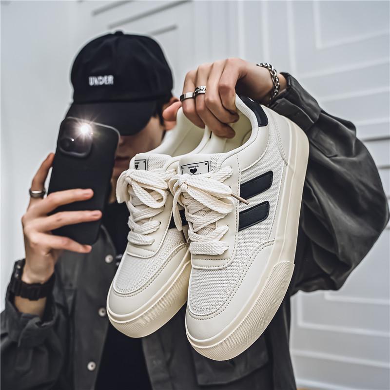 

Кроссовки из парусины, новые повседневные туфли, мужская спортивная обувь для отдыха на открытом воздухе, на толстой подошве, удобные дышащие вулканизированные туфли для студентов 39