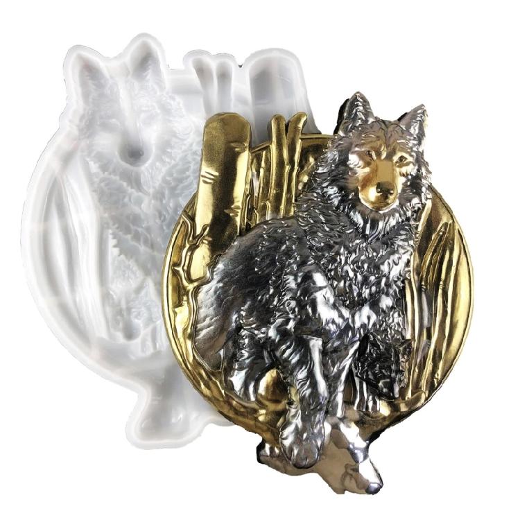 Wall Decor Jewelry Mold Pendant Decoration Cartoon Wolf Relief Mirror Mold