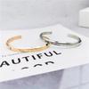 New Korean Style Rose Gold LOVE Open Bangle with White Diamond - Fashion Titanium Steel Jewelry