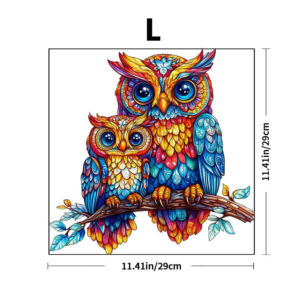 White Owl Wooden Puzzle Irregular Animal Shape Block Flat Wooden Puzzle
