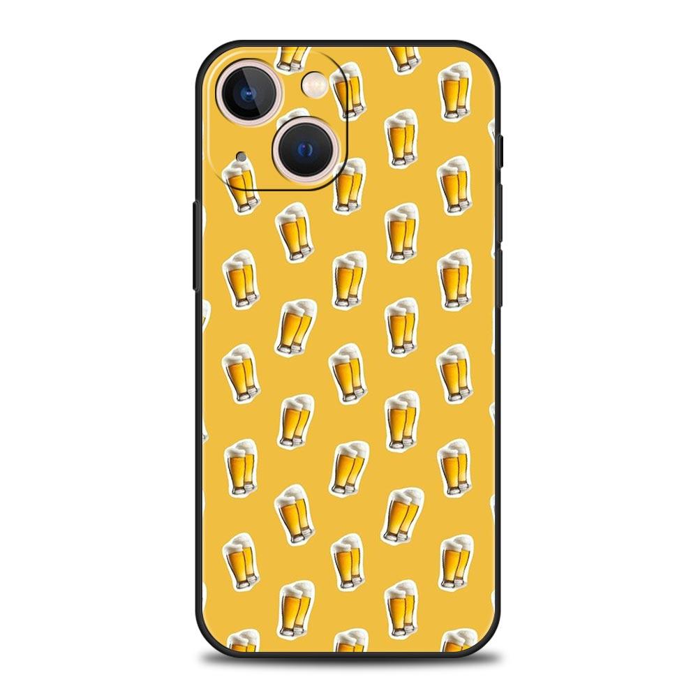 Alkohol Sommer Blase Für iPhone 11 12 13 15 14 Pro Max Handyhülle X XR XS 7 8 Plus SE 2020 Luxus Schwarz Silikon Hülle Funda