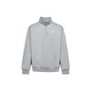 Solid Color Stand Collar Zipper Casual Logo Long Sleeve Sweatshirt Men Sweatshirt Gray DQ5209-051