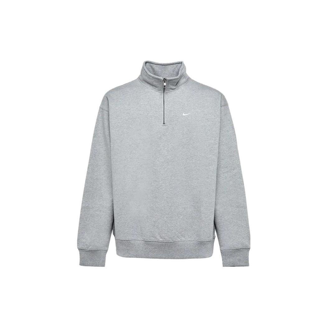 

Nike Solid Color Stand Collar Zipper Casual Logo Long Sleeve Sweatshirt Men Sweatshirt Gray DQ5209-051 XXL