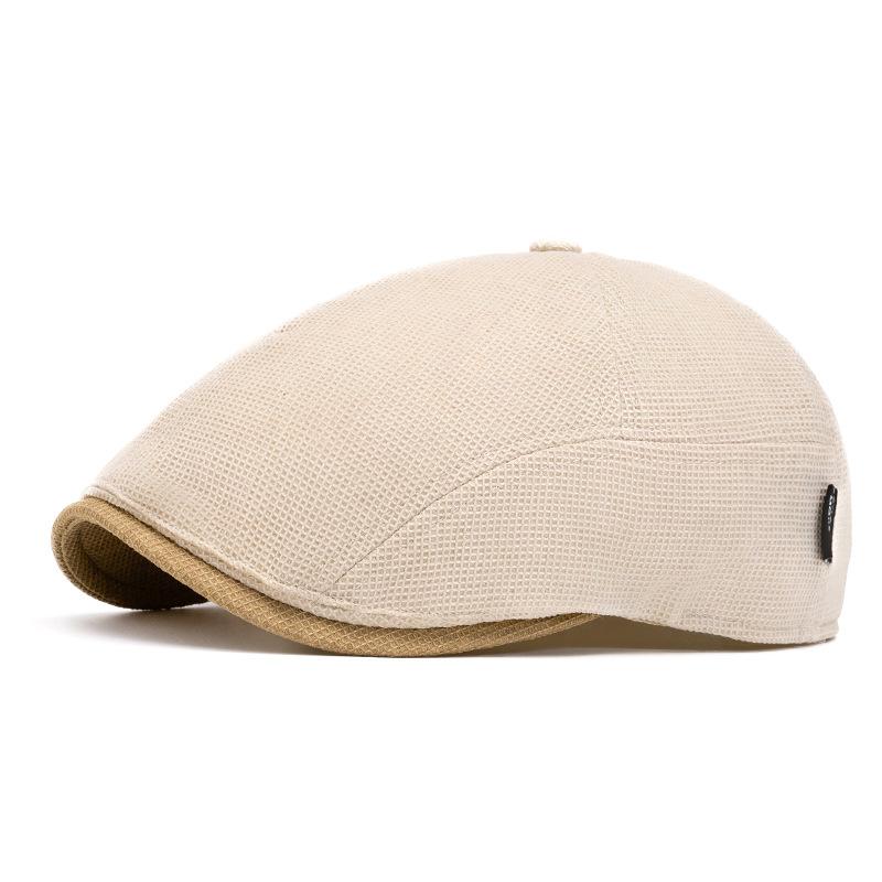 

Летний мужской берет тонкий кепка Newsboy британская восьмиугольная кепка бежевый