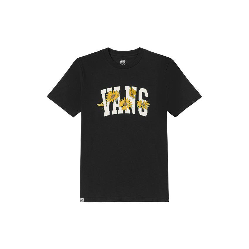 

Vans Женская футболка с круглым вырезом, коротким рукавом и принтом ромашки, черная VN0008Z5BLK S