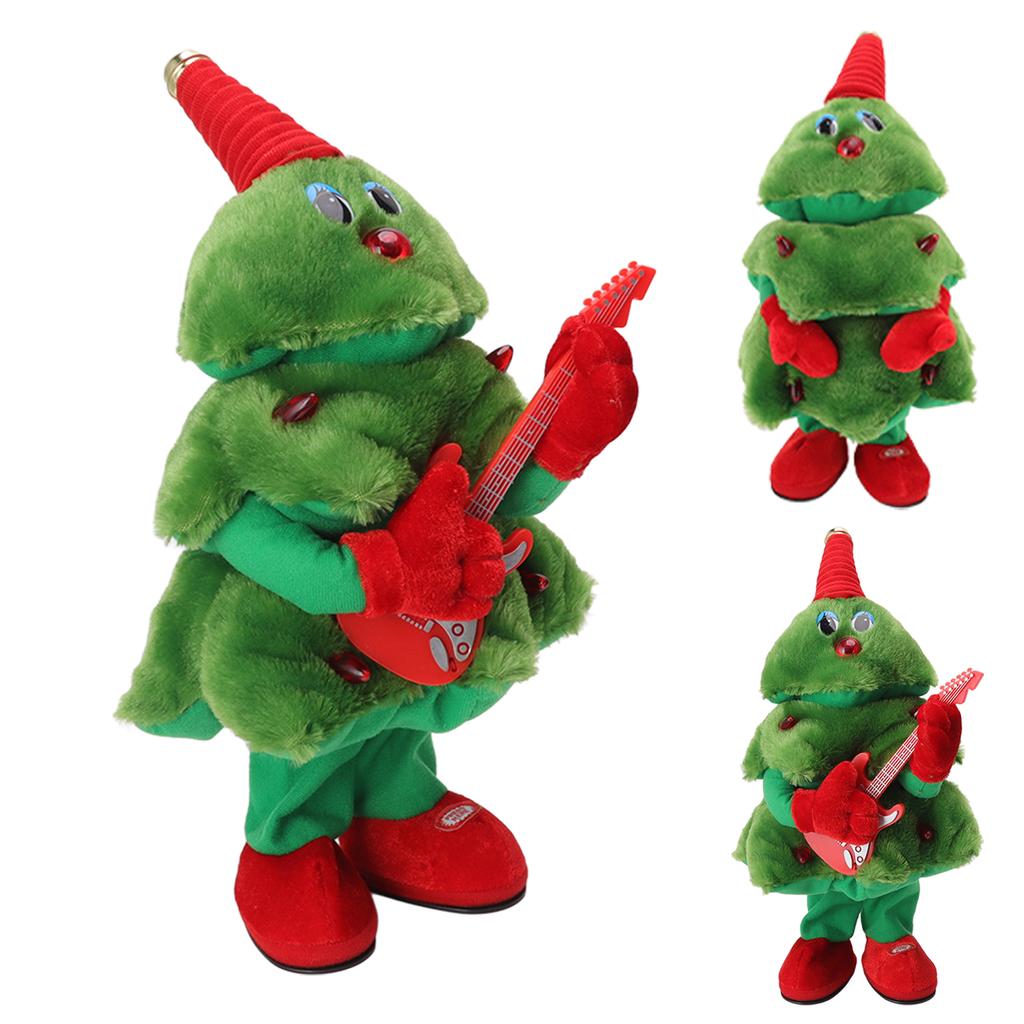 Electric Christmas Tree Plush Toy 8 Songs Continuous Play Glowing Swinging Singing Dancing Cute Elec