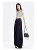 Women's Dark Blue Wide-Leg Floor-Length Jeans - Summer 2025 Collection